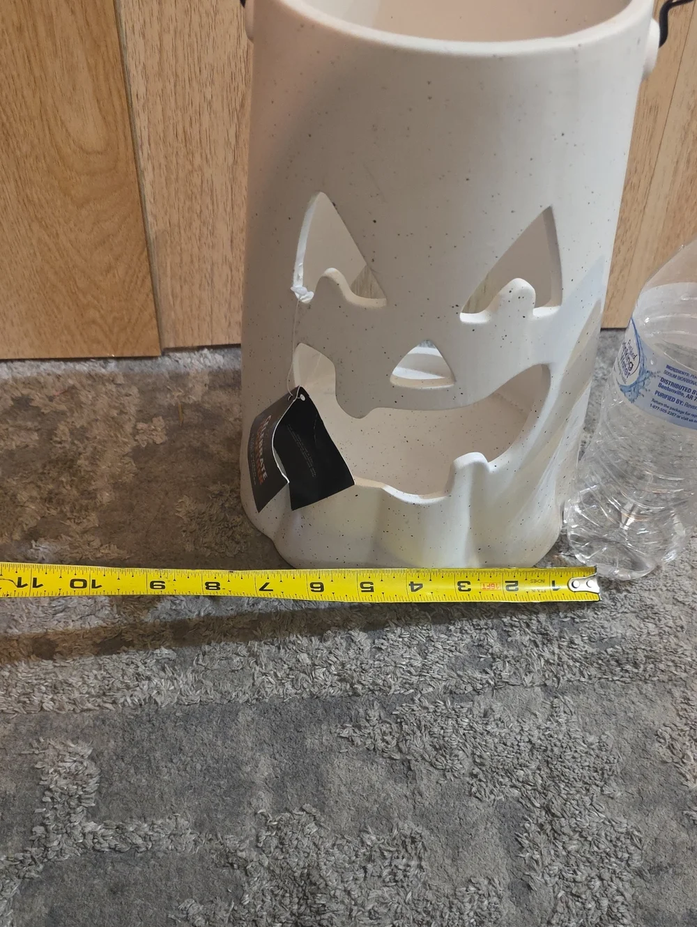 Kohl's White Ceramic Jack-O'-Lantern Lantern with Black Handle